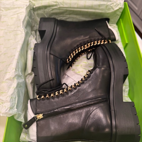 NEW! Sam Edelman Lovrin Women’s Black Leather Combat Boots Size 6 - Picture 12 of 13